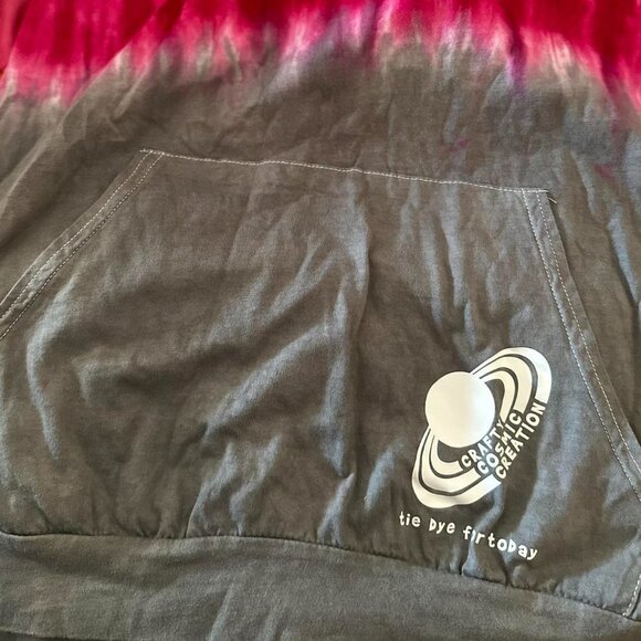 Hooded Short Sleeve Tie Dye Tee with Front Pocket - Unisex - Bella Canvas - Picture 6 of 6